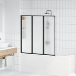 Shower Bath Screen Wall 117 x 120 cm 3 Panels Foldable 140784