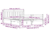 Bed Frame with Headboard Wax Brown 150 x 200 cm 3418145