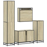 4 Piece Bathroom Furniture Set Sonoma Oak Engineered Wood 3301241