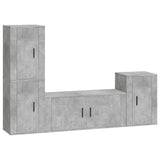 4 Piece TV Cabinet Set Concrete Grey Engineered Wood 3188602
