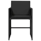 Garden Chairs with Cushions 4 pcs Black Poly Rattan 364984