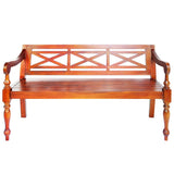 Batavia Bench 123 cm Solid Mahogany Wood Dark Brown 337079