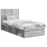Bed Frame with Storage and Headboard Grey Sonoma 90 x 190 cm 3413906