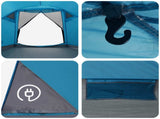Cabin Tent with Roof Blue 4-Person Polyester and Steel 42028580