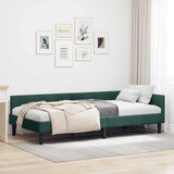 Corner Bed Frame Dark Green 90 cm x 200 cm Velvet 42016156