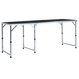 Foldable Camping Table Grey Aluminium 180x60 cm 48175