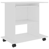 ZNTS Computer Desk White 80x50x75 cm Engineered Wood 802894