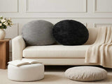 Throw Pillow 6 pcs HEERLEN Dark Grey Dia. 60 cm Chenille Fabric 929760