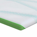 Mattress Topper White and Green 200 x 200 x 6 cm Jaquard Fabric 4106153