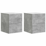 Wall-Mounted Bedside Cabinet with Drawer 2 pcs Concrete Grey 898472