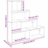Room Divider Bookcase Black Oak 143.5 x 29 x 143.5 cm 886274