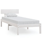 Bed Frame without Mattress White Solid Wood 90x200 cm 810133