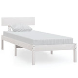 Bed Frame without Mattress White Solid Wood 90x200 cm 810133