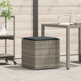 Cushion Box with Storage Grey 50 x 50 x 50 cm Poly Rattan 365410