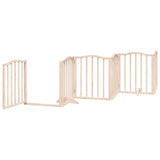 Dog Gate with Door Foldable 15 Panels 750 cm Poplar Wood 3155587
