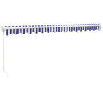 Retractable Awning Blue and White 4.5x3 m Fabric and Aluminium 3154424