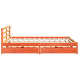 Bed Frame without Mattress Wax Brown 200x200 cm Solid Wood Pine 3301562