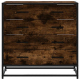 Drawer Cabinet Smoked Oak 70x41x70 cm Engineered Wood 849081