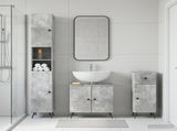 3 Piece Bathroom Cabinet Set BREDA Concrete Grey 3417885