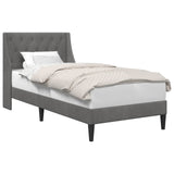 Bed Frame with Headboard Dark Grey 90 x 190 cm Velvet 42027455