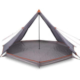 Family Tent Tipi 8-Person Grey and Orange Waterproof 94584