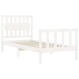 Bed Frame without Mattress White 90x200 cm Solid Wood Pine 3192412