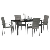 Garden Dining Set 5 pcs Grey Powder-Coated Steel 3379411