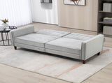 Modern Convertible Sofa Futon Velvet-Touch Tufted Couch Compact Loveseat with Adjustable Split Back, T3398P377957