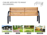 Wooden Garden Bench Park Bench 2 Seater Love Chair Outdoor Patio Porch Furniture w/ Sturdy Metal T3398P313596