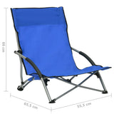 Beach Chair Set of 2 Blue Oxford fabric, steel Standard 312488