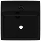 Ceramic Bathroom Sink Basin with Faucet Hole Black Square 141941