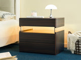LED Nightstands Acrylic Board LED Bedside Tables for End Table with 3 Drawer Dresser for T3272P287616