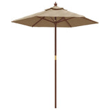 Garden Parasol with Wooden Pole Taupe 196x231 cm 363162