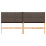 Upholstered Headboard Brown and Taupe 180 cm Solid Pine Wood 880111