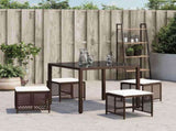 Garden Stools with Cushions 4 pcs Brown 41x41x36 cm Poly Rattan 365051