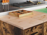 Garage Storage Cabinet Smoked Oak 30x51x85 cm Solid Wood Pine 860584