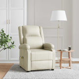 Massage Chair Cream White Faux Leather 340163
