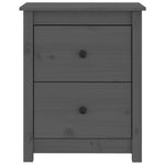 ZNTS Bedside Cabinets 2 pcs Grey 50x35x61.5 cm Solid Wood Pine 813684