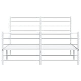 Metal Bed Frame without Mattress with Footboard White 160x200cm 352389