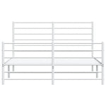 ZNTS Metal Bed Frame without Mattress with Footboard White 160x200cm 352389
