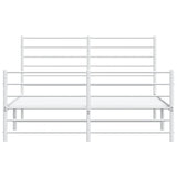 ZNTS Metal Bed Frame without Mattress with Footboard White 160x200cm 352389