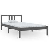 Bed Frame without Mattress Grey Solid Wood 100x200 cm 814876