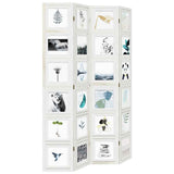 Room Divider 4 Panels White Solid Wood Paulownia 358692