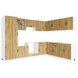 14 Piece Kitchen Cabinet Set Kalmar Artisan Oak Engineered Wood 3314980