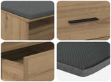 Hall Bench with Cushion with Drawer Artisan Oak 80 x 38 x 46 cm 891463