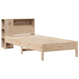 Bookcase Bed without Mattress 75x190 cm Small Single Solid Wood Pine 3322855