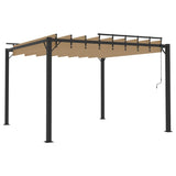 Gazebo with Louvered Roof 3x3 m Taupe Fabric and Aluminium 313925