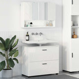 Bathroom Furniture Set with Drawer 2 pcs High Gloss White 3393017