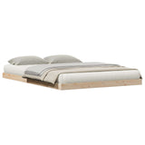 Floor Bed Frame Natural 160 x 220 cm Solid Pine Wood 869754