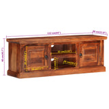 TV Cabinet with Doors 112x30x40 cm Solid Wood Acacia 354986